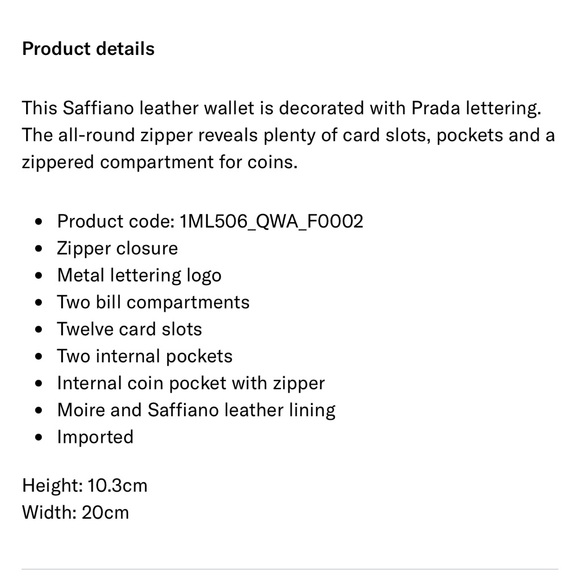 Authentic Prada Black Saffiano Zip Around Wallet - Picture 11 of 11